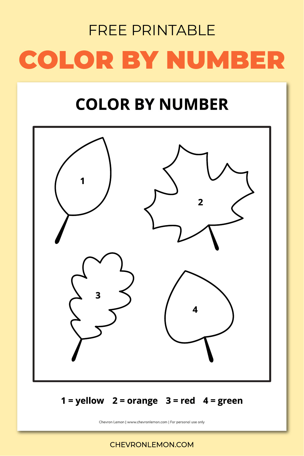 Printable fall leaves color by number 