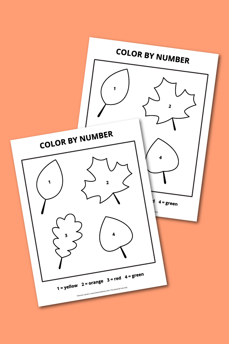 Printable fall leaves color by number 