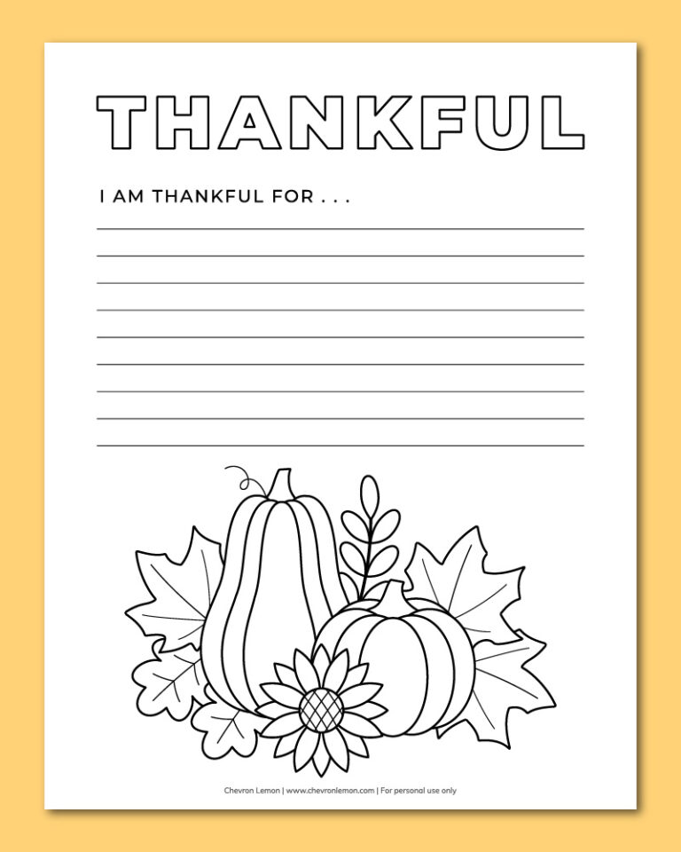 printable thankful coloring page