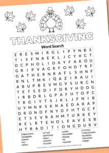 Printable Thanksgiving Word Search - Chevron Lemon