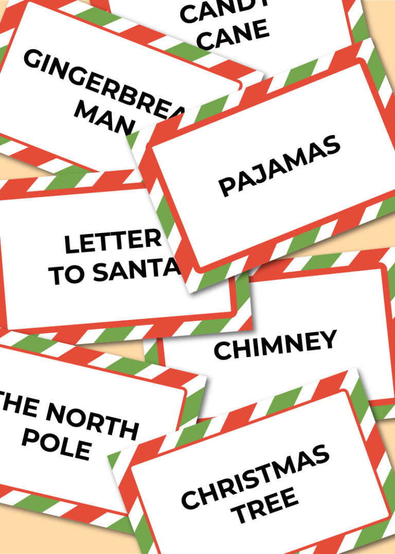 Printable Christmas charades