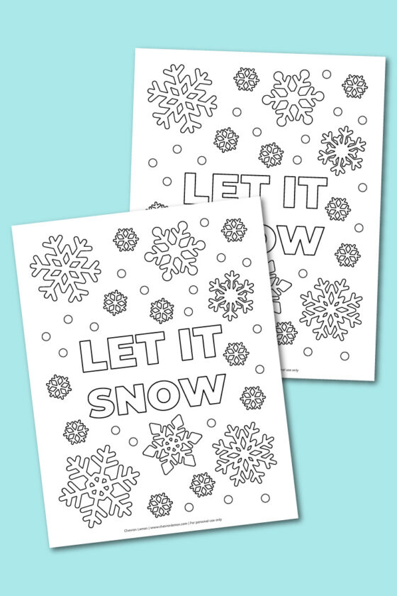 Printable Let It Snow Coloring Page Chevron Lemon 8446