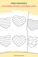 Printable patterned hearts coloring pages - Chevron Lemon