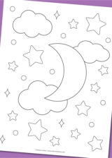 Printable night skies coloring page - Chevron Lemon