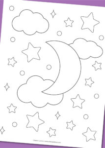 Printable night skies coloring page - Chevron Lemon