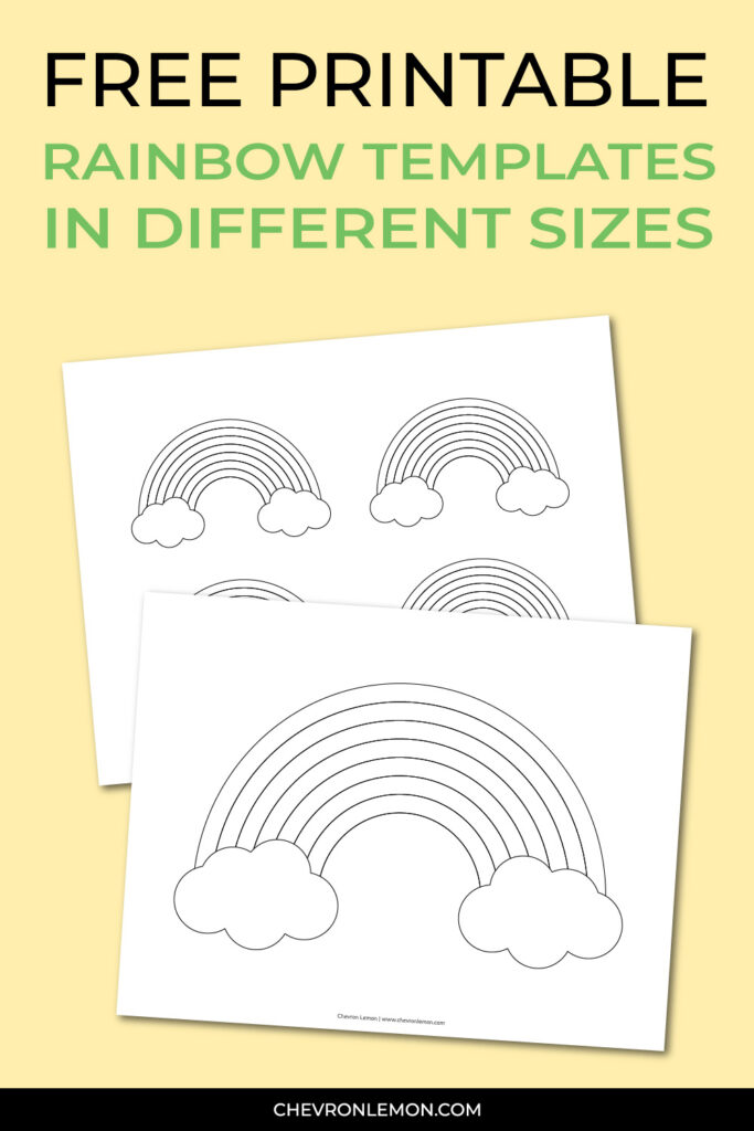 Printable rainbow templates in different sizes - Chevron Lemon