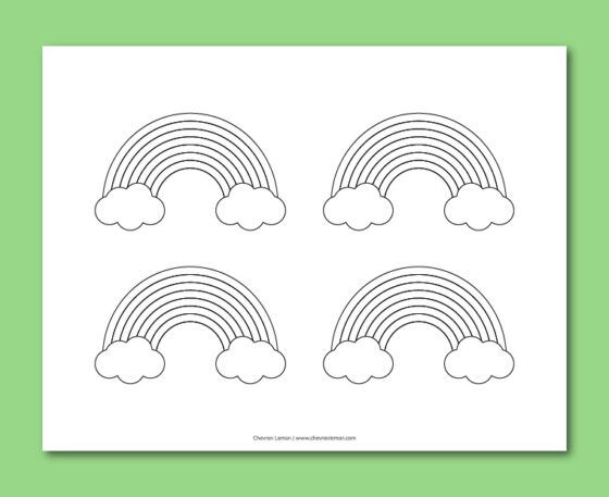 Printable rainbow templates in different sizes - Chevron Lemon