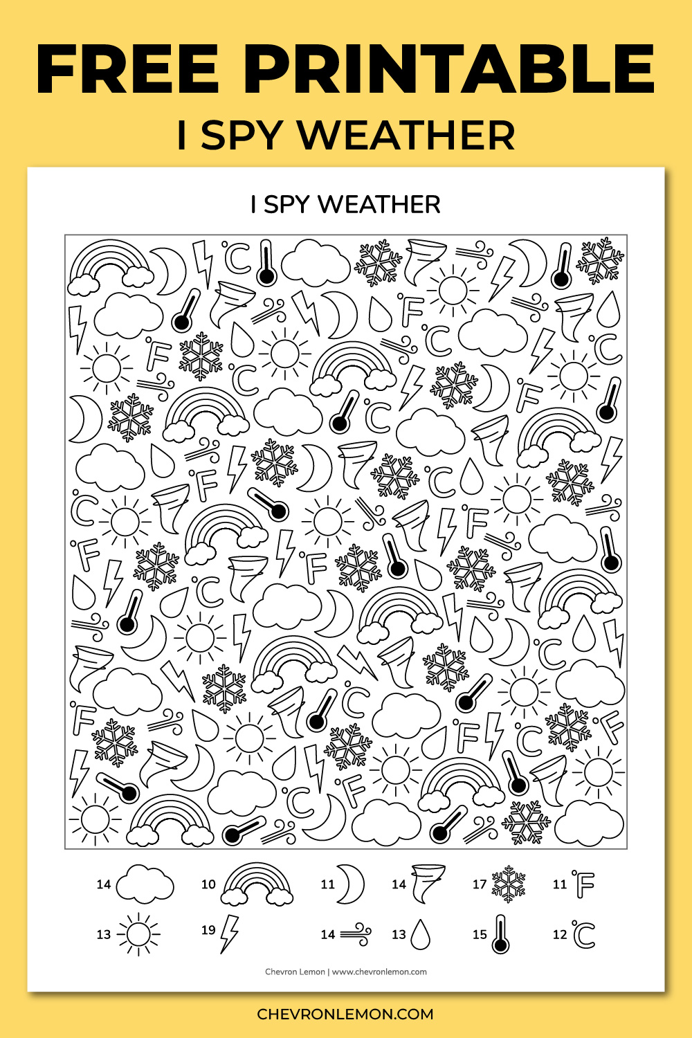 Printable I spy weather activity