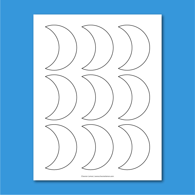 Printable crescent moon templates