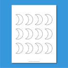 Printable crescent moon templates in different sizes - Chevron Lemon
