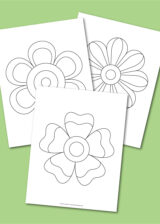 Printable big flower coloring pages - Chevron Lemon