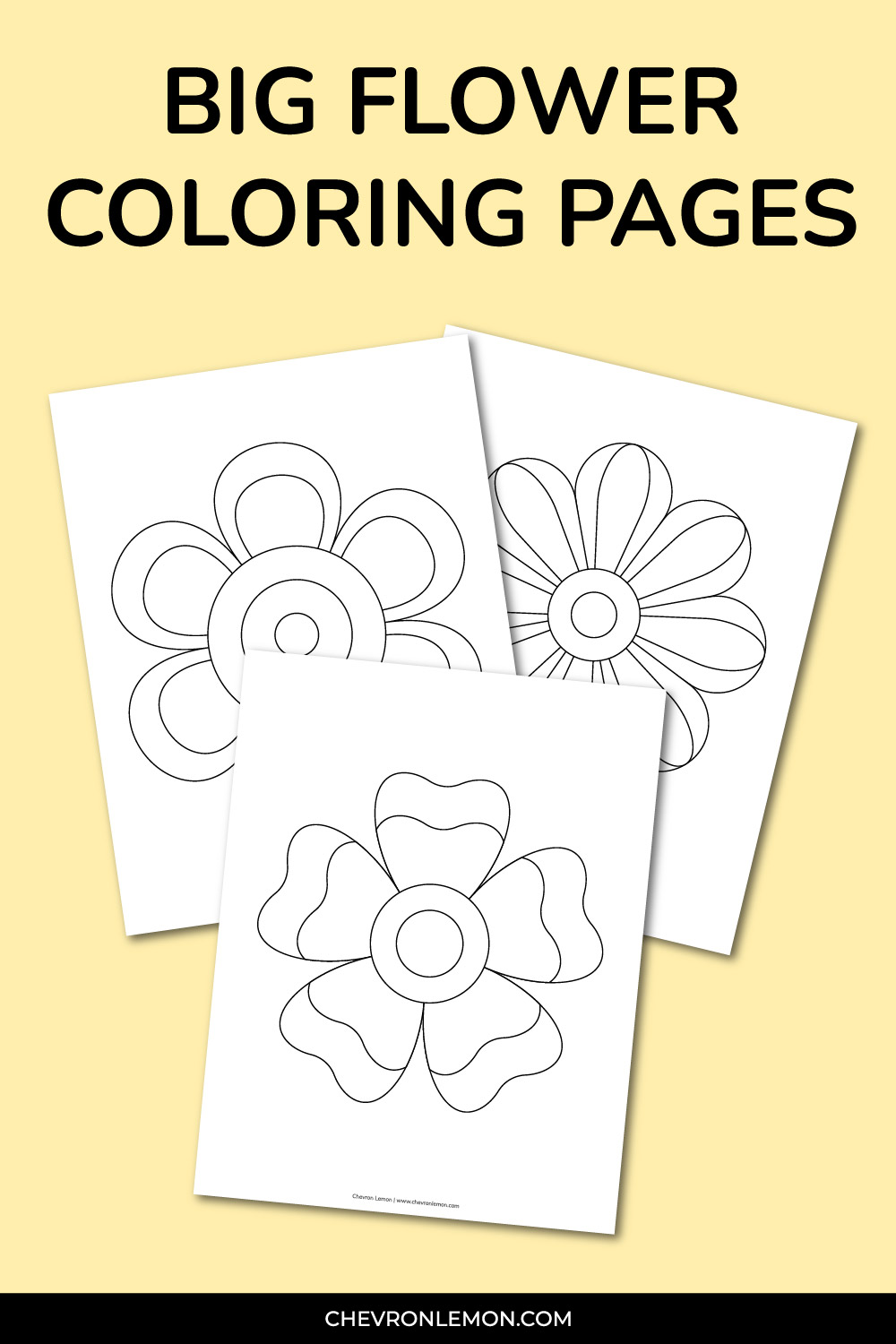 Printable big flower coloring pages