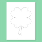 Printable four-leaf clover templates in different sizes - Chevron Lemon