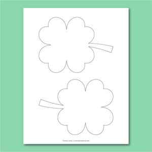 Printable Four-leaf Clover Templates In Different Sizes - Chevron Lemon