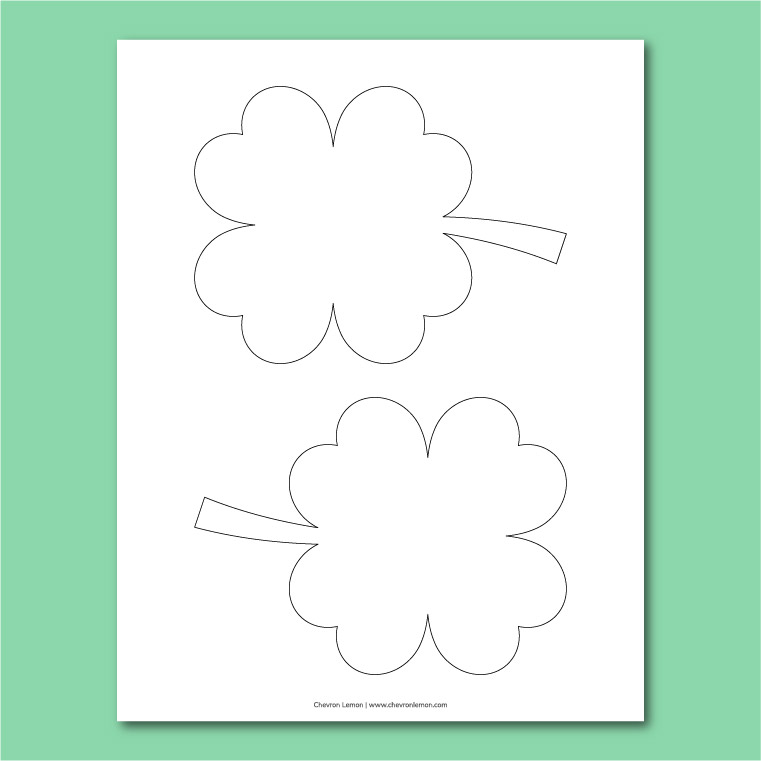 Printable four-leaf clover template