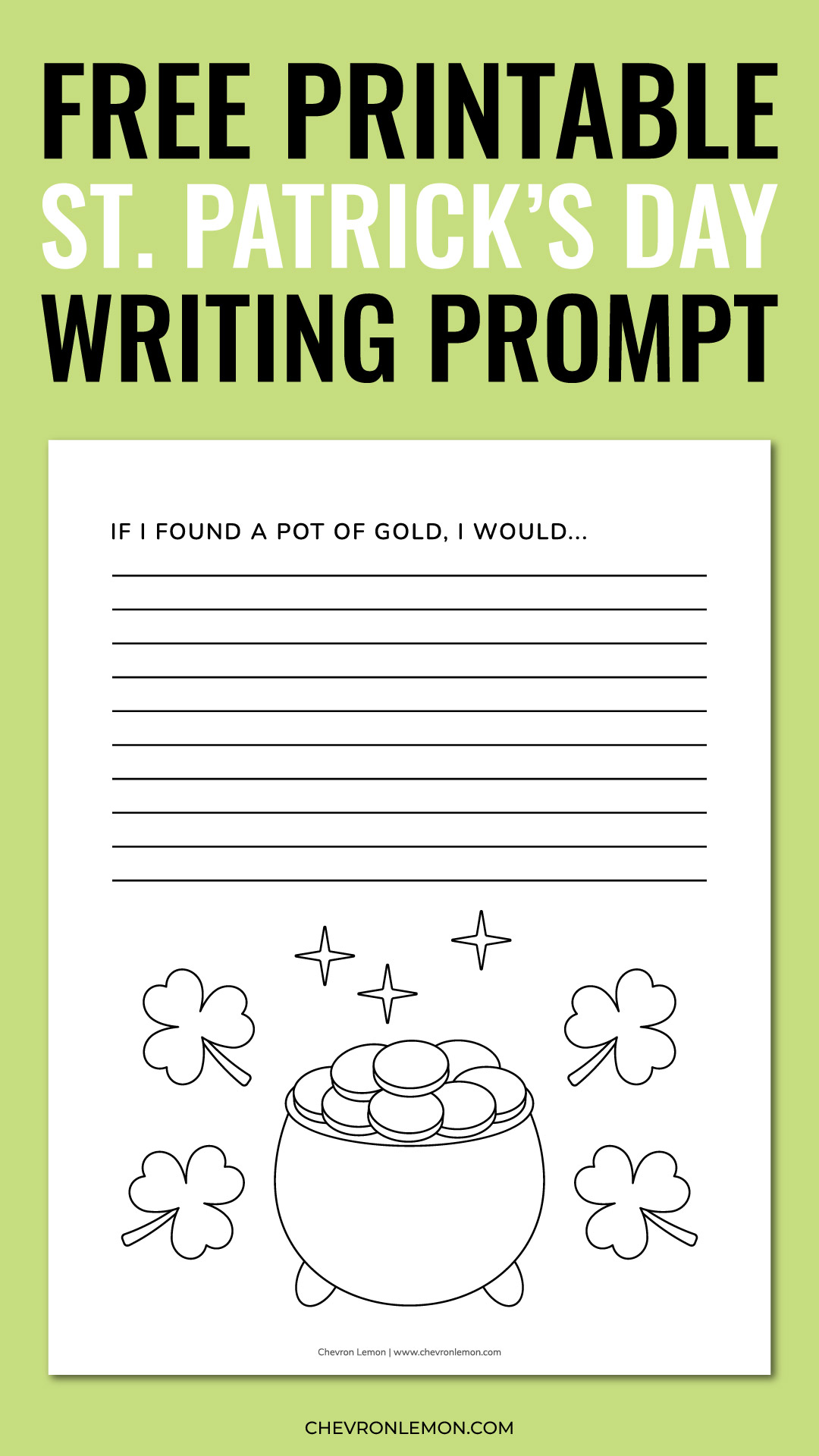 Printable St. Patrick's Day writing prompt