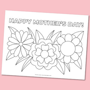 Printable Happy Mother's Day coloring page - Chevron Lemon