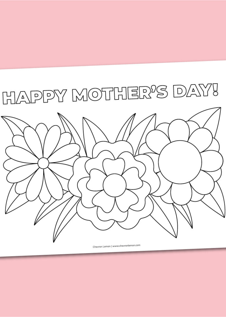 Printable Happy Mother's Day coloring page