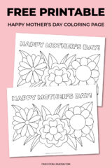 Printable Happy Mother's Day coloring page - Chevron Lemon