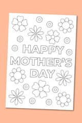 Printable Happy Mother's Day Coloring Card - Chevron Lemon