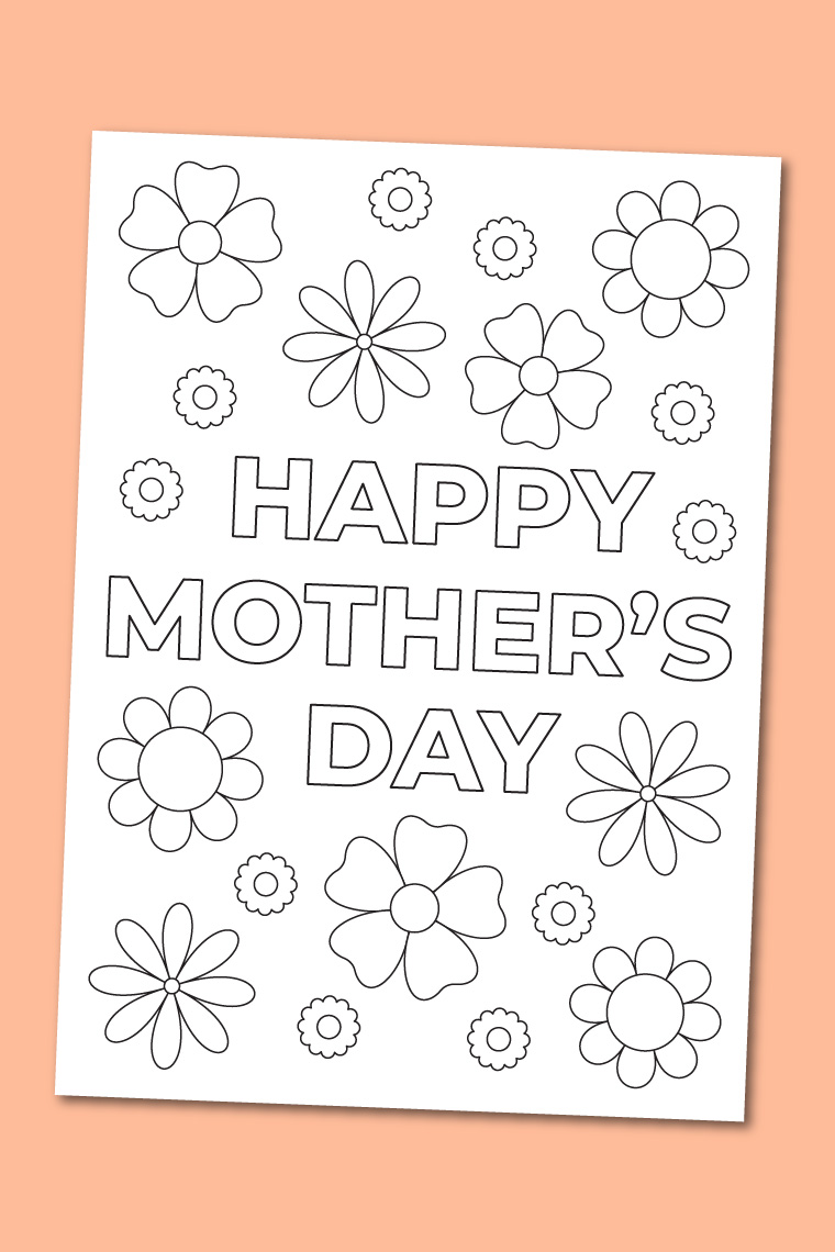 Happy Mother's Day coloring card