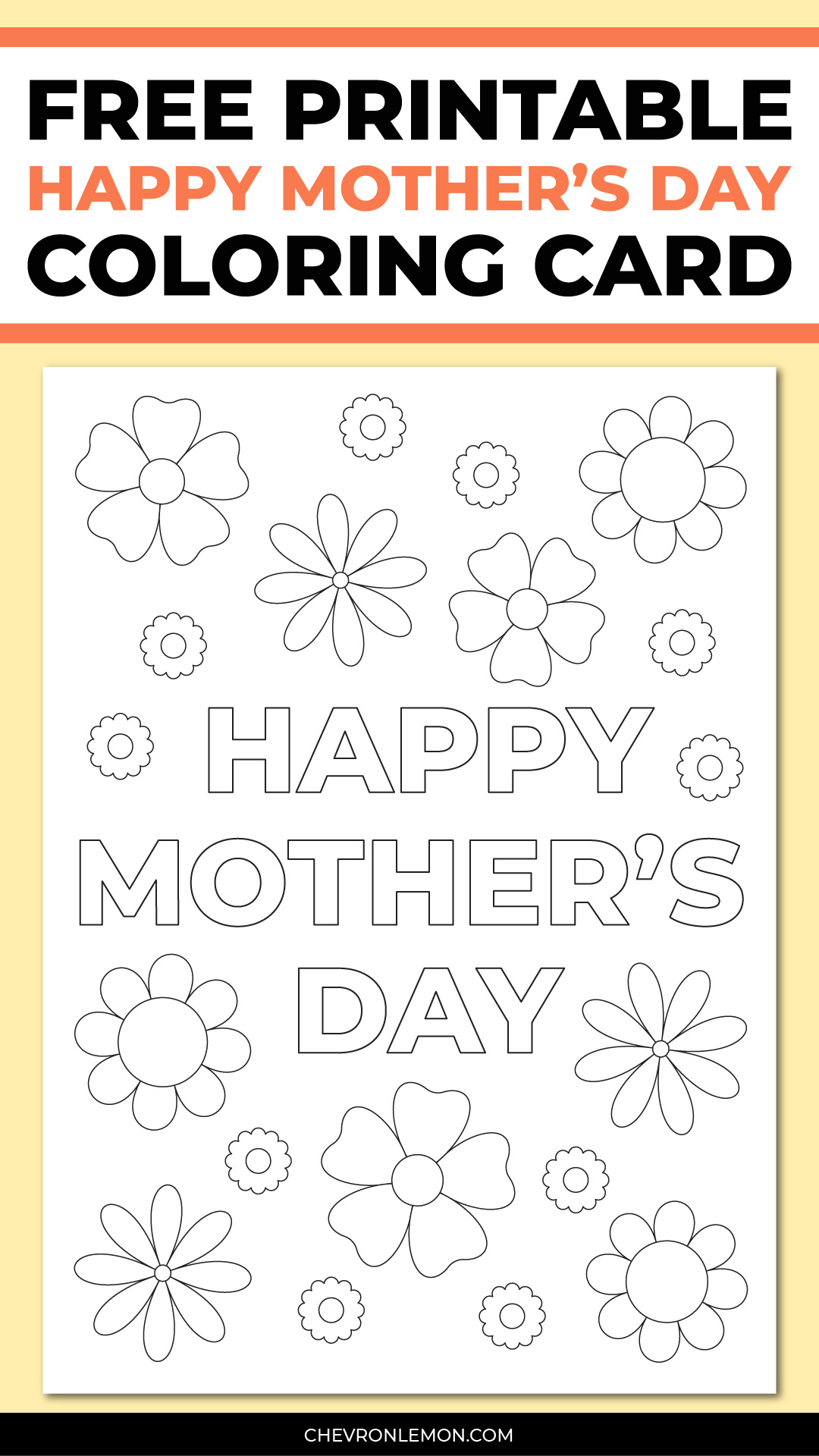 Happy Mother's Day coloring card