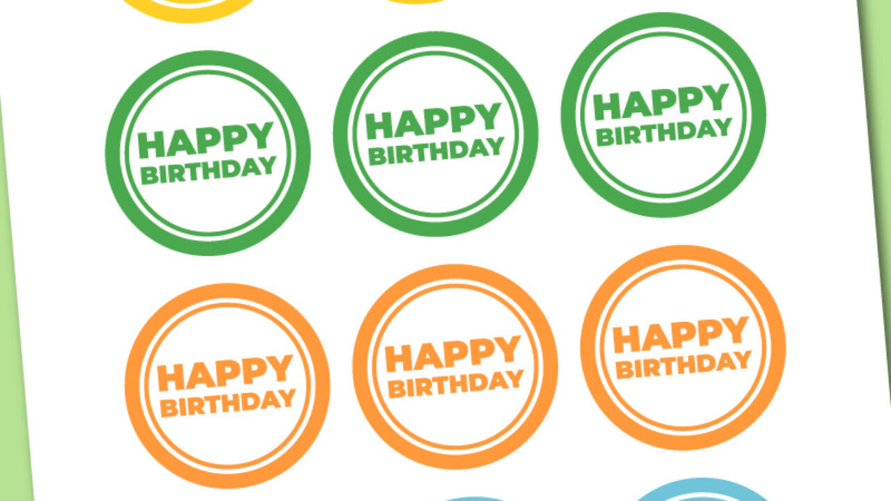 Free printable Birthday Cupcake Toppers 