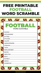 Printable football word scramble - Chevron Lemon
