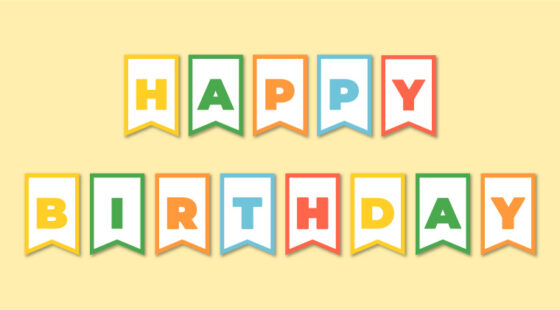 Printable Happy Birthday banner - Chevron Lemon