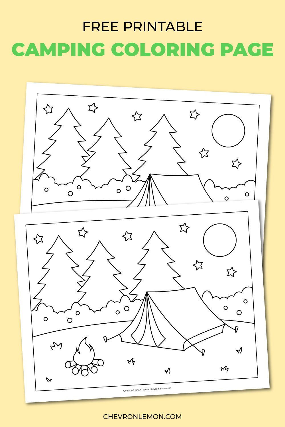 kids camping coloring page