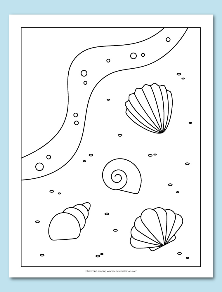 Seashore coloring page