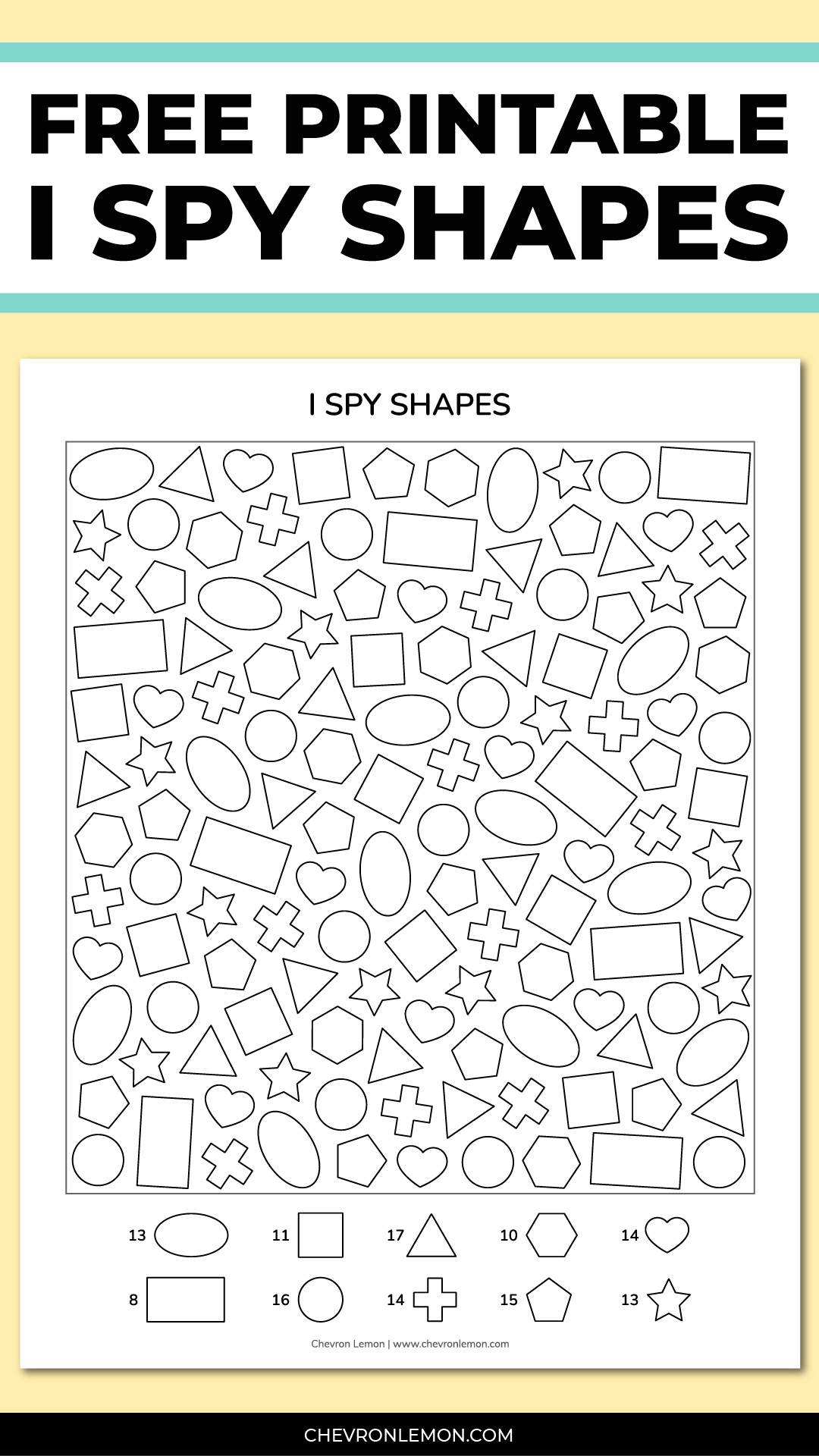 Printable I spy shapes activity