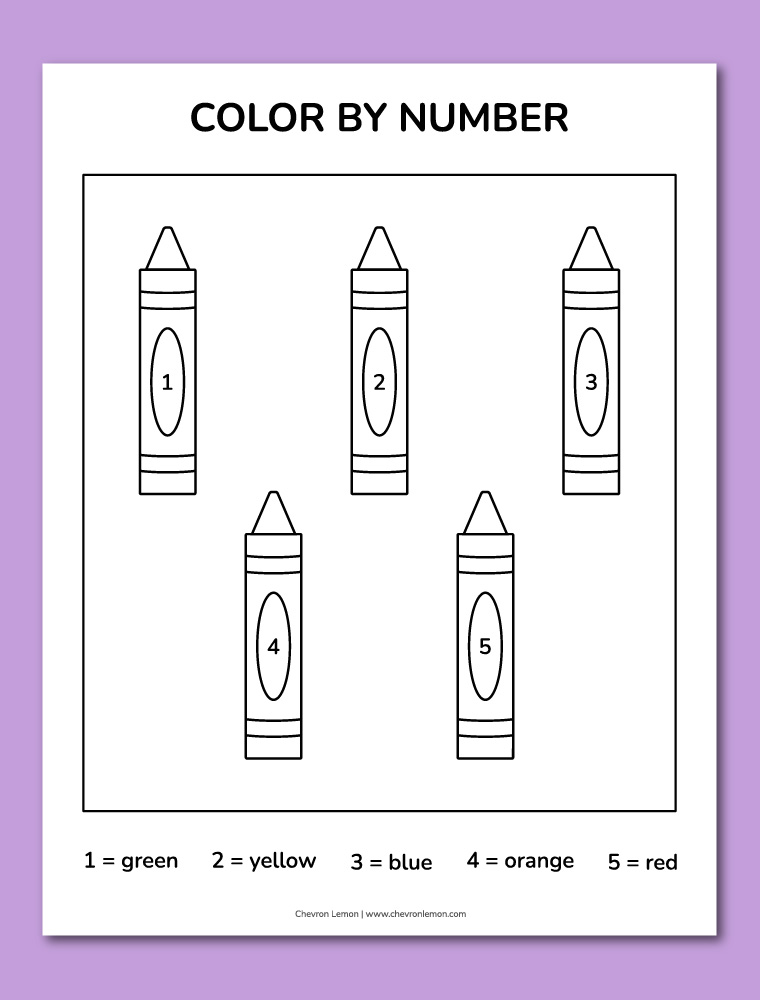 Crayons color by number