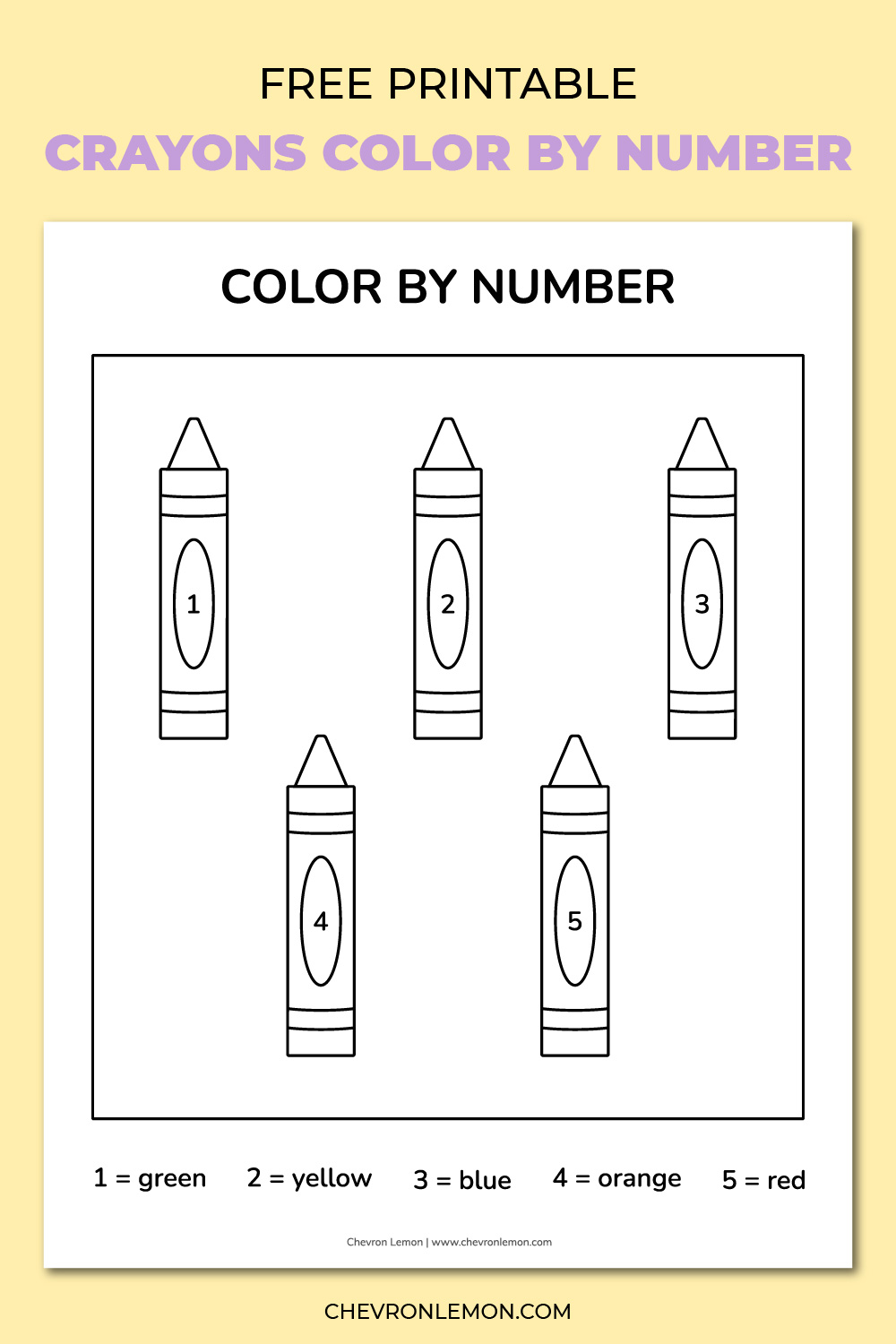 Crayons color by number