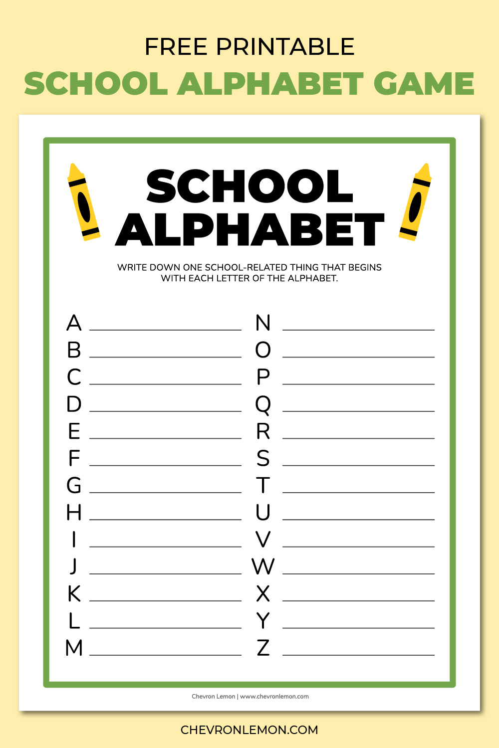 School alphabet game