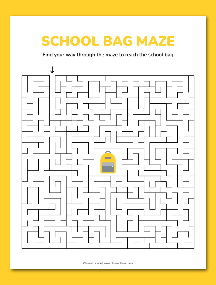 School bag maze