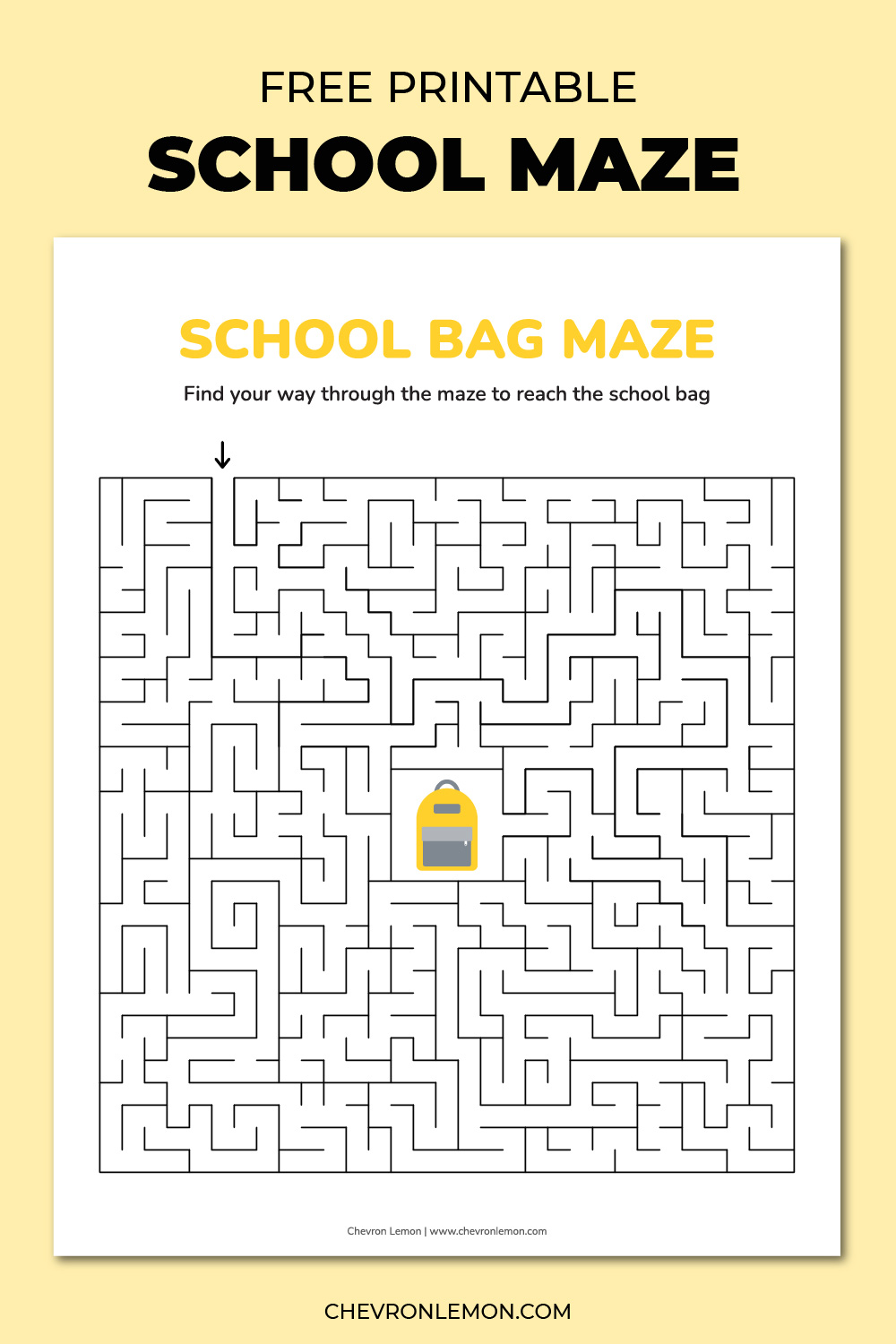 School bag maze