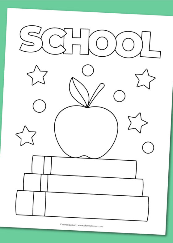 Printable school coloring page - Chevron Lemon