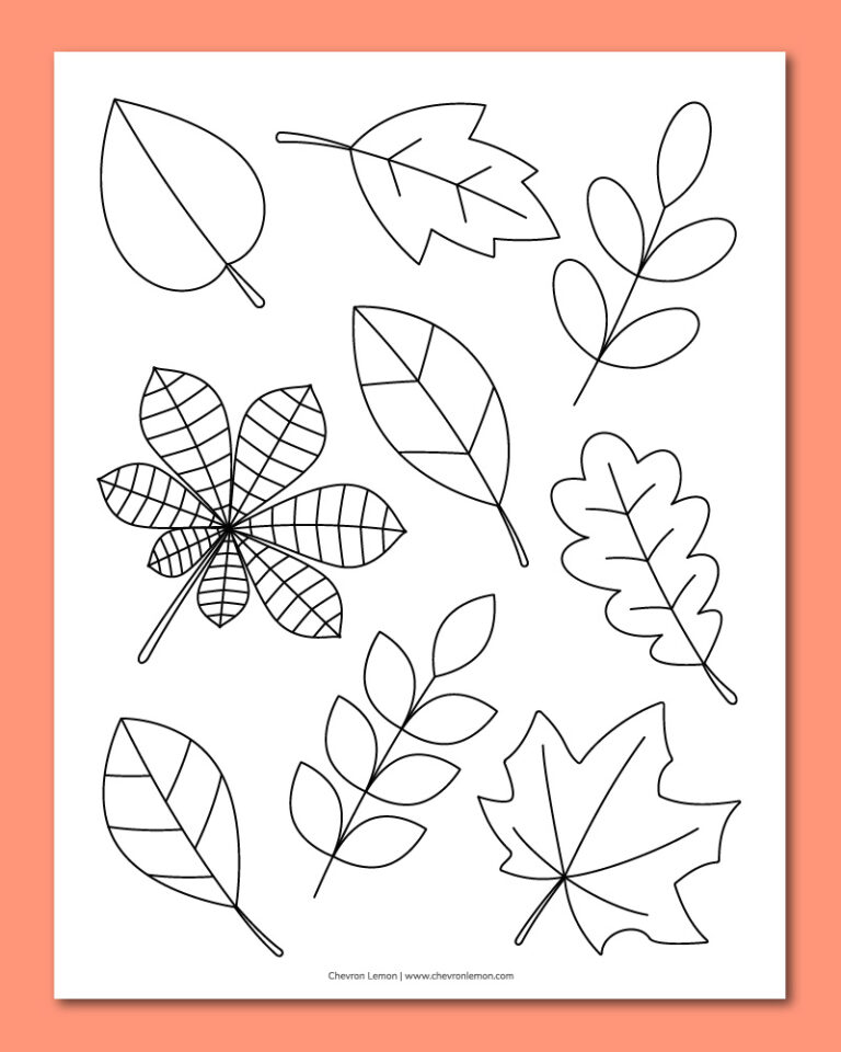 Printable fall leaves coloring page