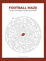 Printable football maze - Chevron Lemon