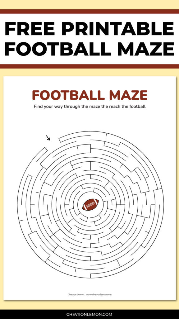 Printable football maze - Chevron Lemon