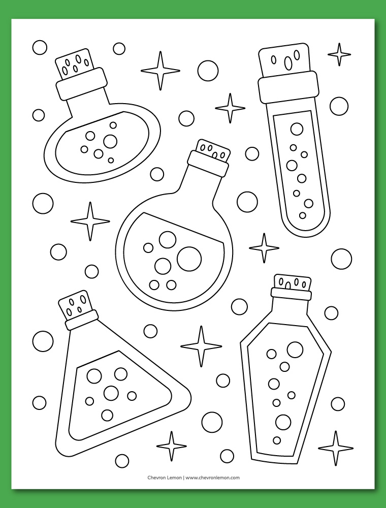 Potions coloring page
