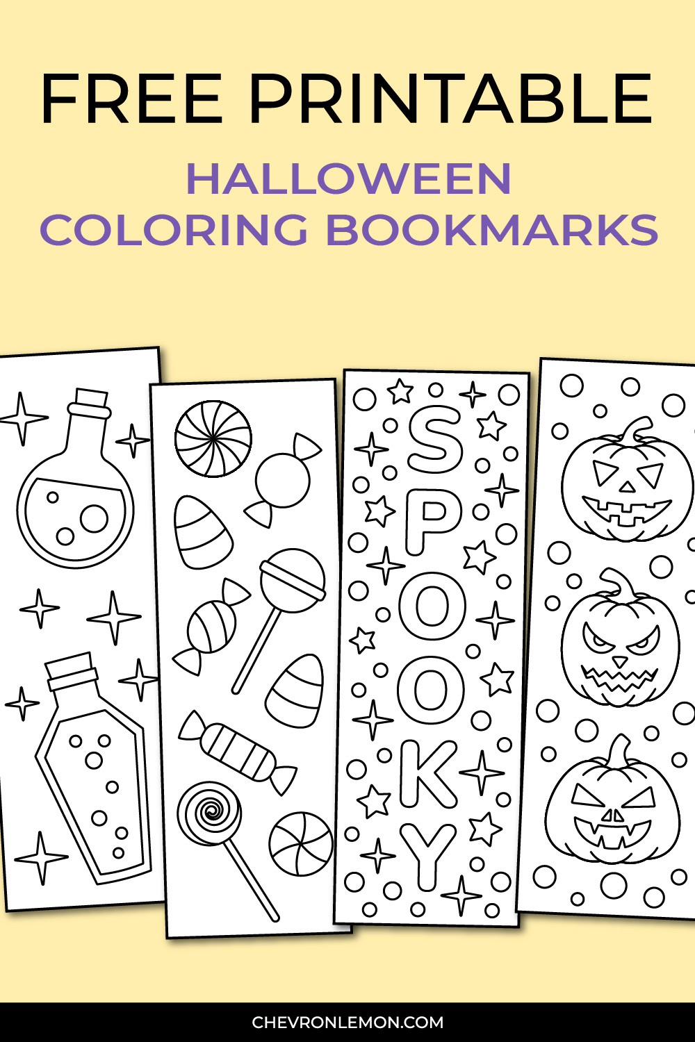 Halloween coloring bookmarks