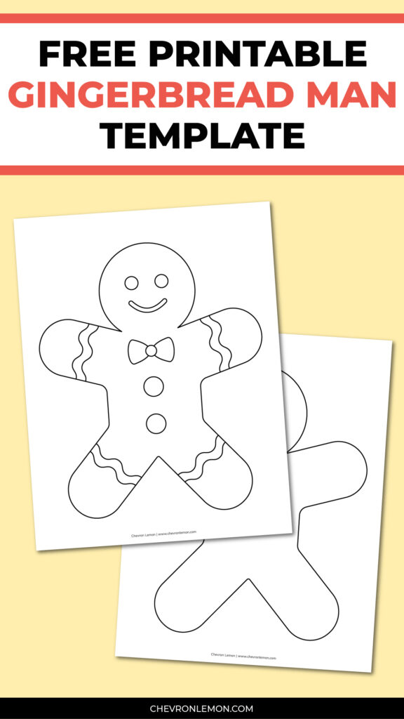 Printable gingerbread man template - Chevron Lemon