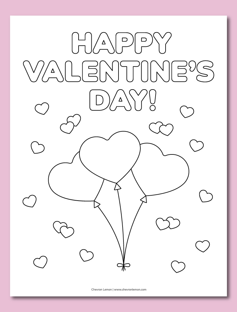 Heart balloons coloring page