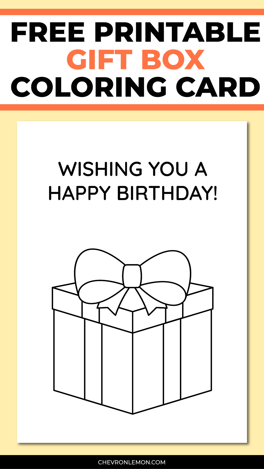 Birthday gift box coloring card