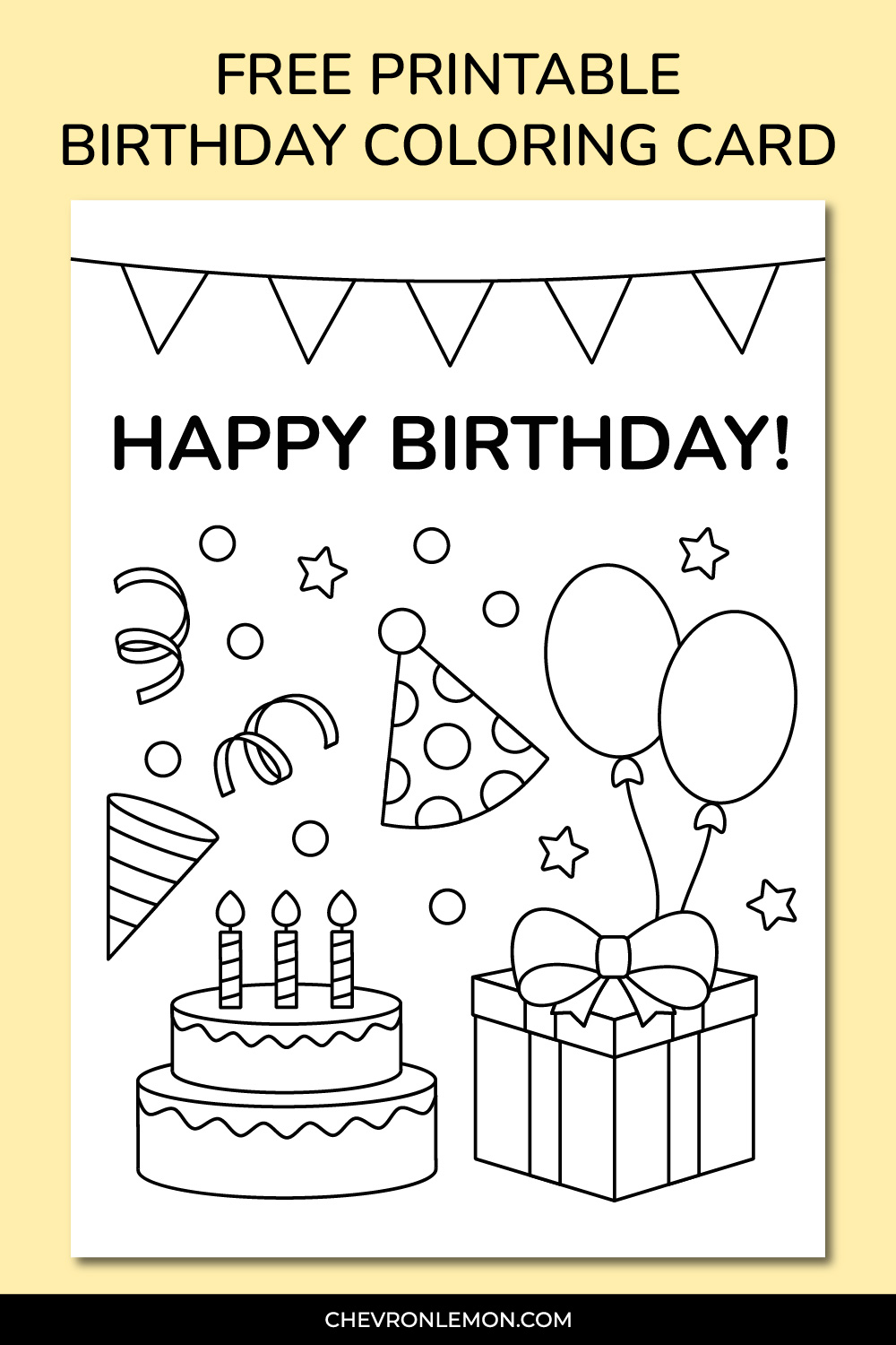 Birthday party coloring card