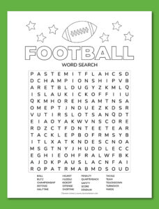 Printable football word search - Chevron Lemon