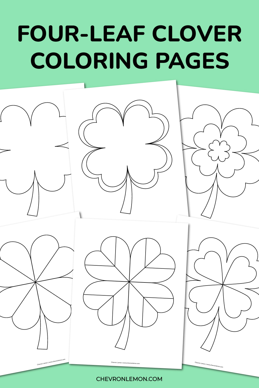 Four-leaf clover coloring pages