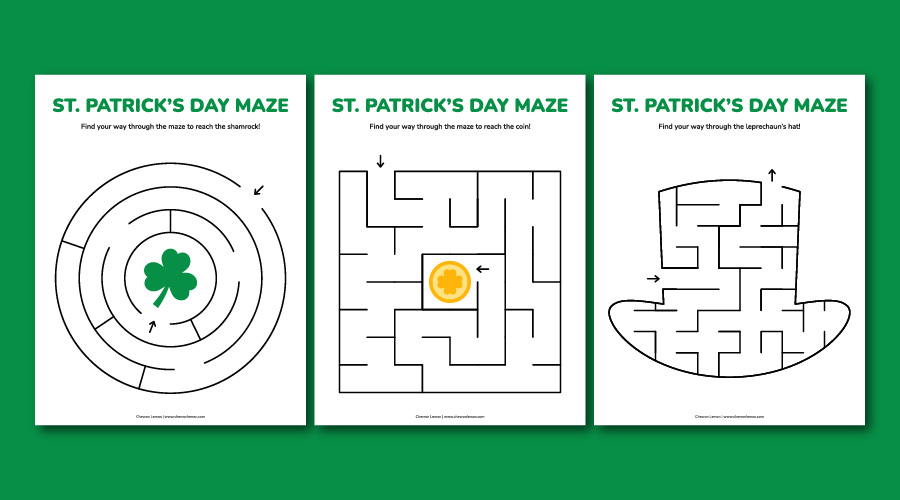 Simple St. Patrick's Day mazes